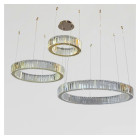 Світлодіодна люстра підвісна Artlight 510578/30+50+70GD з трьома кільцями, 103 Вт, золото