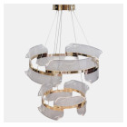 Двоярусна підвісна LED-люстра Artlight 512162/60+40GD золота з двома кільцями та прозорими акриловими розсіювачами Двоярусна підвісна LED-люстра Artlight 512162/60+40GD золота з двома кільцями та прозорими акриловими розсіювачами