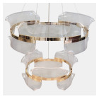 Двоярусна підвісна LED-люстра Artlight 512162/60+40GD золота з двома кільцями та прозорими акриловими розсіювачами Двоярусна підвісна LED-люстра Artlight 512162/60+40GD золота з двома кільцями та прозорими акриловими розсіювачами