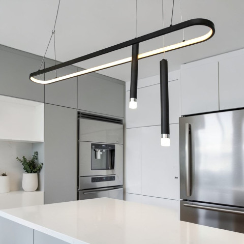 Люстра підвісна LED Diasha 5221B/1200BK чорна овальна 57 Вт
