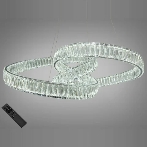 Підвісна LED-люстра Diasha 531/800CH 175W, регульована висота 60–145 см, кришталь