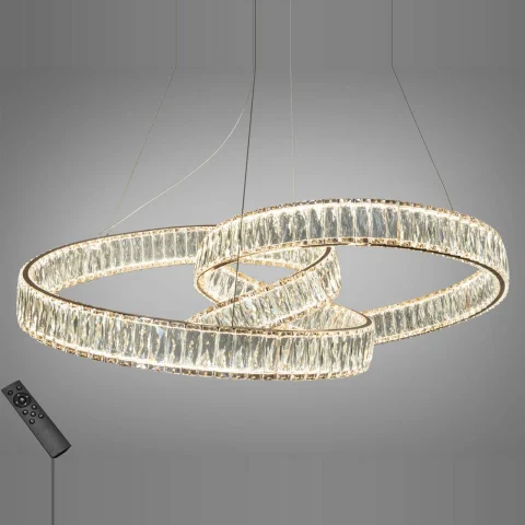 Світлодіодна люстра Diasha 531/800G 175W, регульована висота 145 см, кришталь