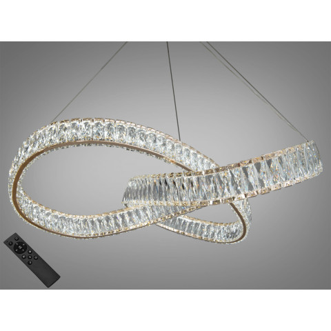 Люстра стельова LED Diasha 536/800G, 180W, золото, кришталева, для коридору, вітальні, кухні, офісу