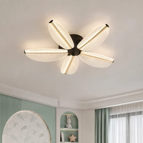 Дизайнерська LED люстра з 5 акриловими пелюстками, що світяться, Artlight 2407-5L