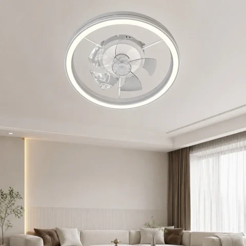 Стельова LED-люстра-вентилятор Artlight WG5114AWH, біла, 55 Вт, від 10-18 м²