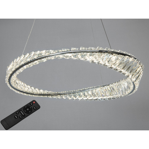 Люстра стельова LED Diasha 548/600CH Crystal 72W, хром, сучасний стиль, висота 115 см, діаметр 60 см
