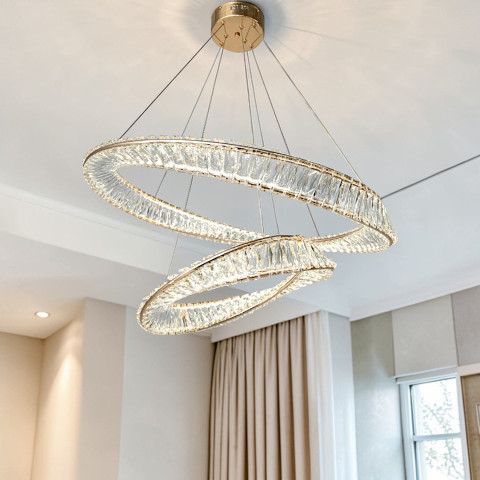 LED люстра кільця з кришталем Linisoln 548-80*50 FG, 160 ват