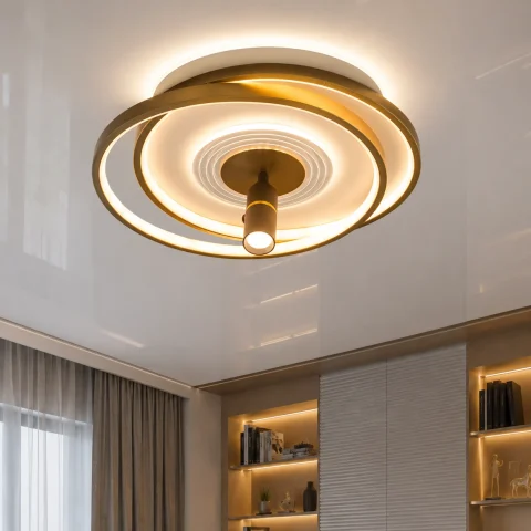 LED-люстра Diasha 5532WH+G dimmer белый + золото, 66 Вт, с пультом и диммером