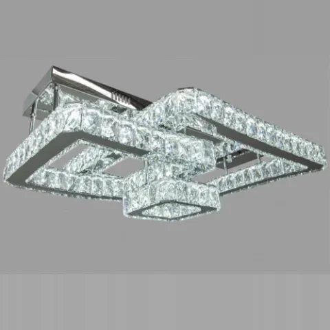 Люстра LED Linisoln 7707-3А CH, метал + скло, 2 лампи, 65×50 см, 80×2 Вт