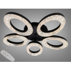 Сучасна стельова LED люстра Diasha 5607/5BK чорна з пультом 53W 56 см до 16 м2