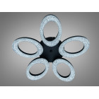 Сучасна стельова LED люстра Diasha 5607/5BK чорна з пультом 53W 56 см до 16 м2