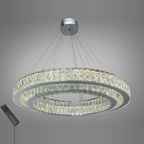 Люстра підвісна LED Diasha 575/800+620HR хром 152 Вт пульт Люстра підвісна LED Diasha 575/800+620HR хром 152 Вт пульт