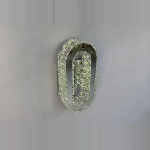 Бра LED з кришталем Linisoln 582 B-300 CH метал/скло 30 см, 15 см, 1 лампа, 40 Вт (220V), 3400К/4100К/6000К, 5–7 м²