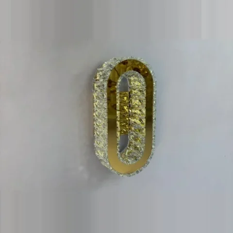 Бра LED з кришталем Linisoln 582 B-300 FG (метал/скло), 30×15 см, 40 Вт, 3400/4100/6000 К, 5–7 м²