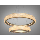 Золота підвісна LED-люстра Diasha 583-600+400G, 2 кільця, 152Вт, 60 см, до 21 м²