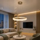 LED-люстра кільце Diasha 583-600G золото, 95 Вт, з пультом, 60 см, до 17 м2