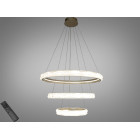 LED-люстра для залу Diasha 583-800+600+400G золото, 3 кільця, 250 Вт, 80 см, до 40 м2