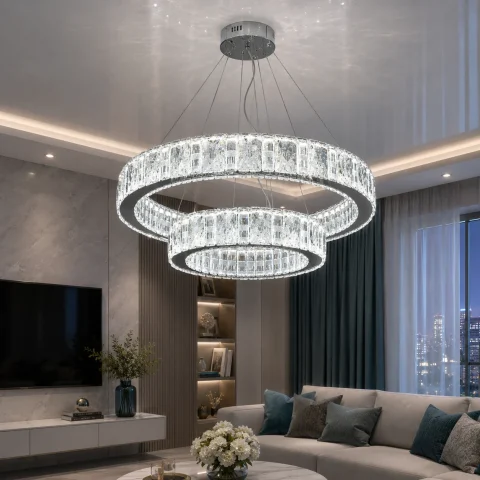 Підвісна LED люстра Diasha 585/800+500HR хром, 135 Вт, пульт Підвісна LED люстра Diasha 585/800+500HR хром, 135 Вт, пульт