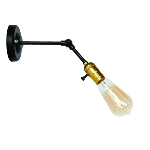 Бра настінне Levistella 752WH3402-1, E27, 60W, чорний з золотим патроном