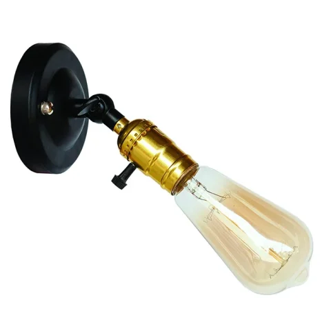 Бра настінне Levistella 752WA3402-1, E27, 60W, чорне з золотим патроном