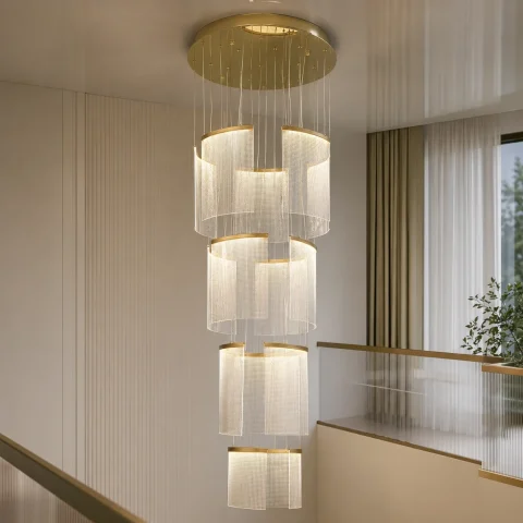 Каскадна світлодіодна люстра для сходового прольоту Artlight 2058/12 на 12 прозорих елементів 38W Каскадна світлодіодна люстра для сходового прольоту Artlight 2058/12 на 12 прозорих елементів 38W