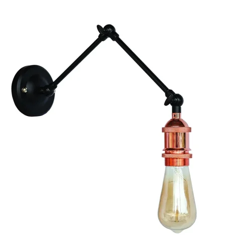 Бра настінне Levistella 752WZ1206-1, E27, 60W, рожеве золото/чорне кріплення