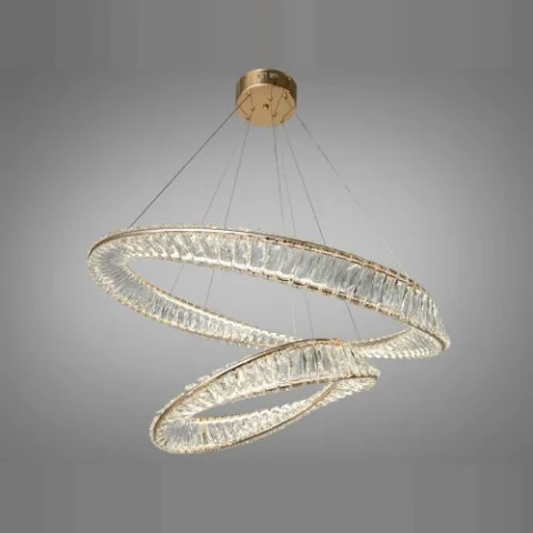 Люстра кришталеві кільця Linisoln 6105-80*50 FG метал, кришталь LED 120Вт 22–27м² 100–50см