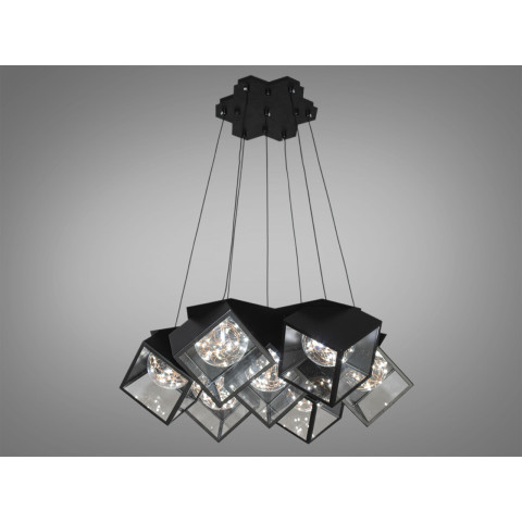 Люстра стельова LED Diasha 6188-7 Loft, 28W, чорний, сучасний стиль, висота 40 см, вага 6,8 кг