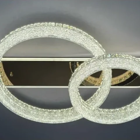 Світлодіодна стельова люстра Linisoln 635-60×40 з кришталем, 88×58 см, з пультом і димером