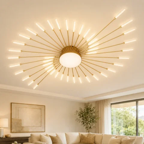 Світлодіодна стельова люстра Artlight 6472/42GD, 23 Вт, сатинове золото