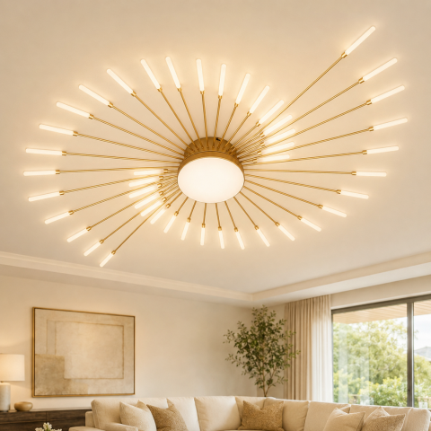 Світлодіодна люстра стельова Artlight 6472/42GD, 23 Вт, сатинове золото