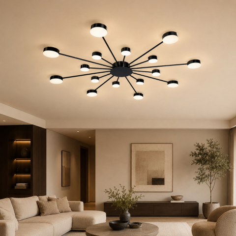 Світлодіодна люстра стельова Artlight 6473/16 з круглими плафонами, 100 Вт