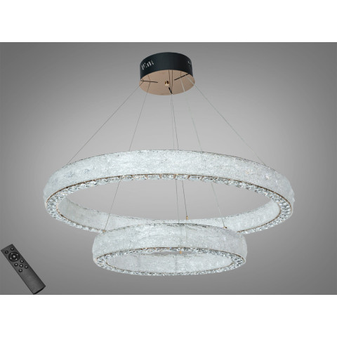 LED підвісна люстра Diasha 662/800+500GD 2 кільця золото 142Вт пульт