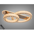 Сучасна стельова LED люстра Diasha 663/600+400GD золото 100 W з пультом 90 см 14-20 м2
