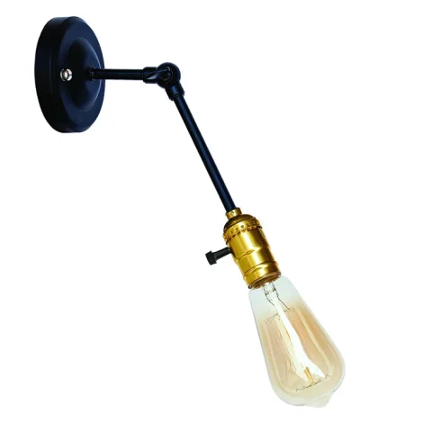 Бра настінне Levistella 752WG3402-1, E27, 60W, чорне з золотим патроном