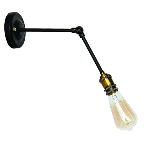Бра настінне Levistella 752WR1402-1, E27, 60W, чорне з золотим патроном, метал