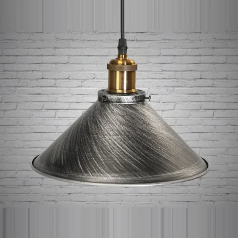 Світильник підвісний Diasha 6855-260-BK-SV Loft, E27, 40W, чорний метал, регульована висота, IP20