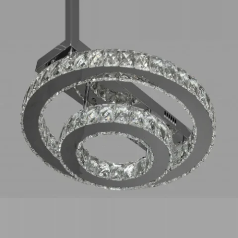 LED люстра стельова Linisoln 7708-2D CH з металу та скла, 2 лампи, 220 В, 17 см