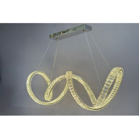 Люстра кришталева над столом Linisoln 7115/100 CH метал, кришталь, LED, 120Вт*2, висота 45-120 см, ширина 97*36 см