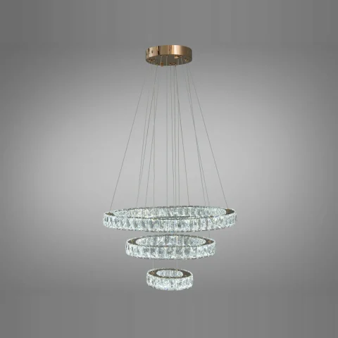 Люстра LED Diasha 7201-8A/580+400+200G кільцева, 66W, золото, регульована висота, пульт ДУ, IP20, сучасний стиль Люстра LED Diasha 7201-8A/580+400+200G кільцева, 66W, золото, регульована висота, пульт ДУ, IP20, сучасний стиль