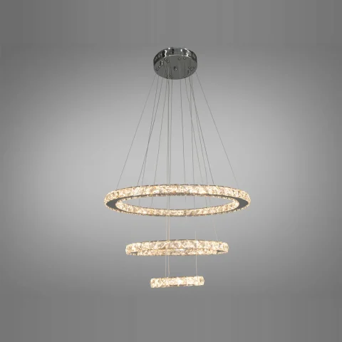 Люстра LED Diasha 7201-8W/580+400+200HR 66W, хром, дизайнерський стиль, регульована висота, пульт ДУ Люстра LED Diasha 7201-8W/580+400+200HR 66W, хром, дизайнерський стиль, регульована висота, пульт ДУ