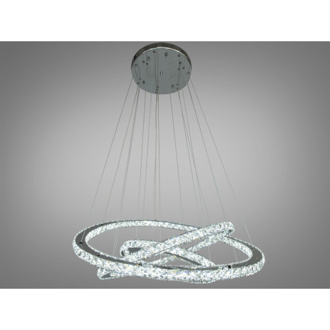 Люстра стельова LED Diasha 7201-9W/750+580+400HR 105W, 75 см, з пультом, IP20, сучасний стиль, дизайнерська кристалічна