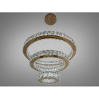 Кришталева LED люстра Linisoln 7201F/650+450+250 FG у золоті, 3 кільця, 140 W