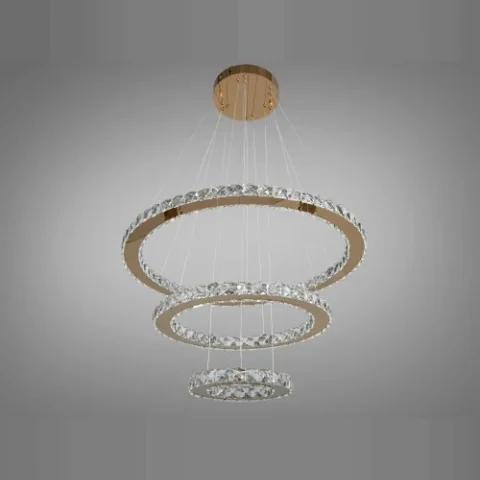 Люстра Linisoln 7201W/650+450+250 хрустальна LED, регульована висота, 70 Вт