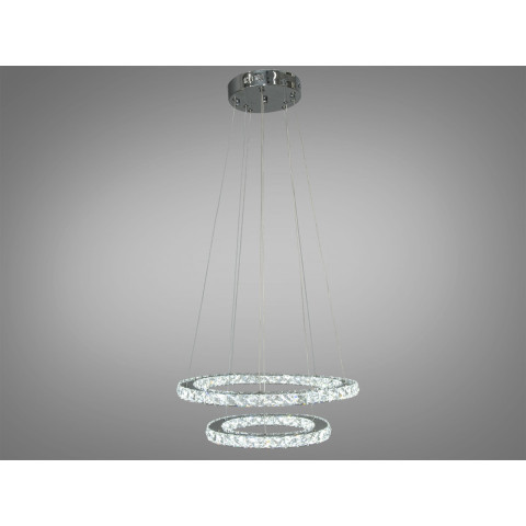 Люстра стельова LED Diasha 7206-6W/480+340HR, 55W, 3025 лм, хром, стильний дизайн для коридору, вітальні, спальні