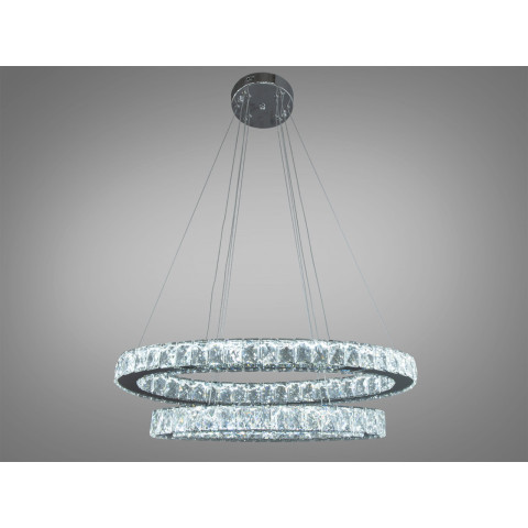 Світильник підвісний LED Diasha 7210/650+500HR, 50W, хром, сучасний стиль, регульована висота, пульт ДК