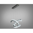 Люстра стельова LED Diasha 7219/400+400HR, 40W, хром, регульована висота, сучасний стиль для дому Люстра стельова LED Diasha 7219/400+400HR, 40W, хром, регульована висота, сучасний стиль для дому