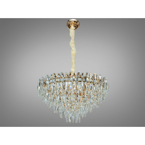 Люстра кришталева класична Diasha 7335/600G золото 13xE14 кругла