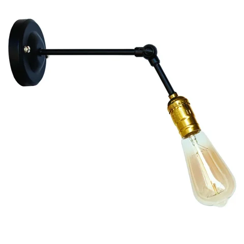 Бра настенное Levistella 752WM3302-1, E27, 60 Вт, черное с золотым патроном, металл