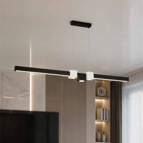 Сучасний підвісний LED світильник Diasha 7528/1000BK, чорний, 121 см, 28 W, 0-10 м2